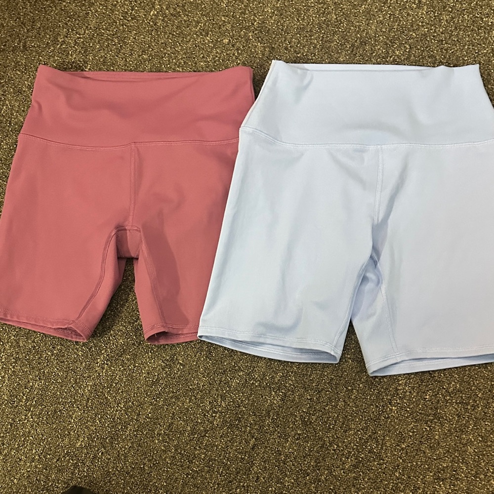 RBXWomen's High-Waisted Shorts - Pink and Light Blue